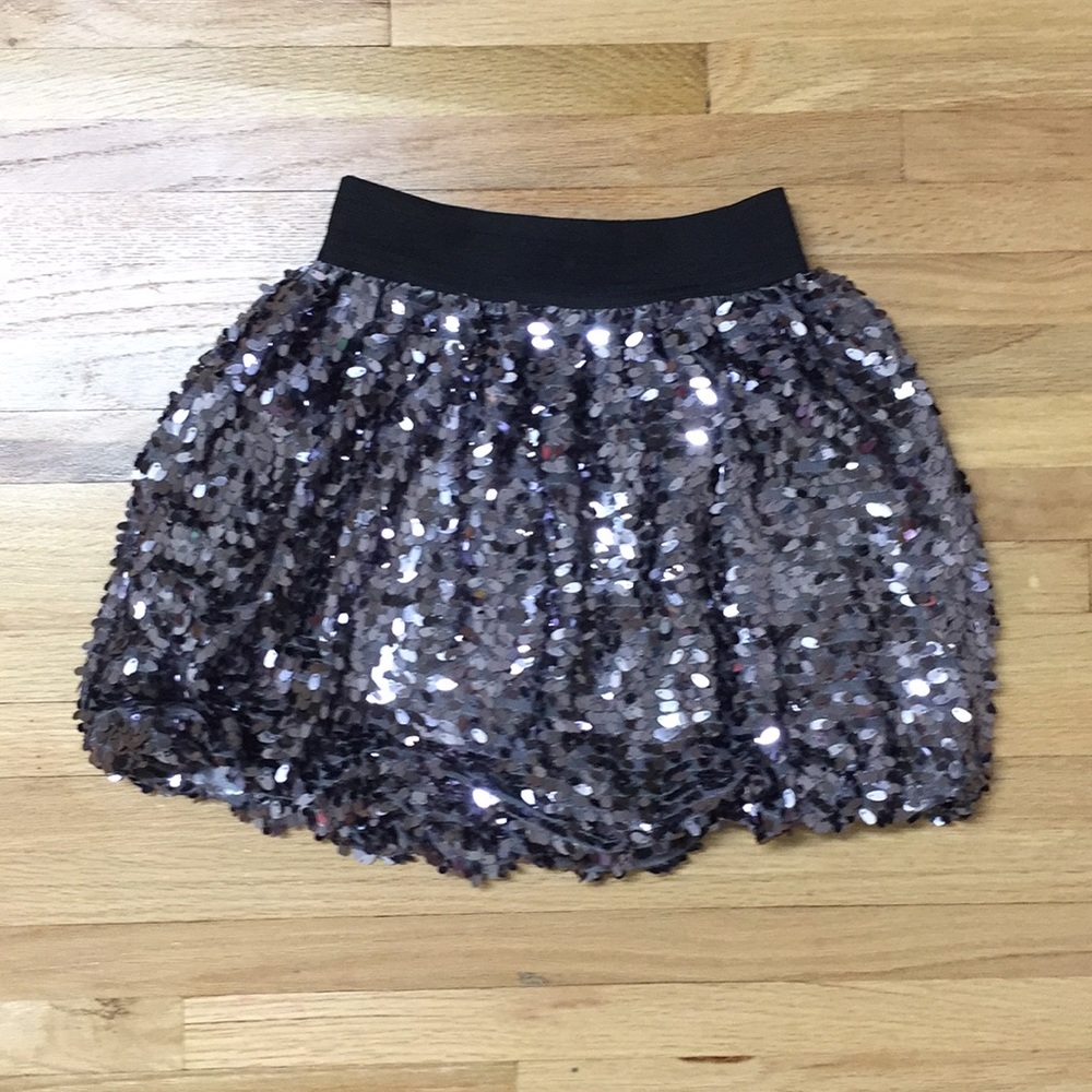 Girls’ Gray Sequin Skirt